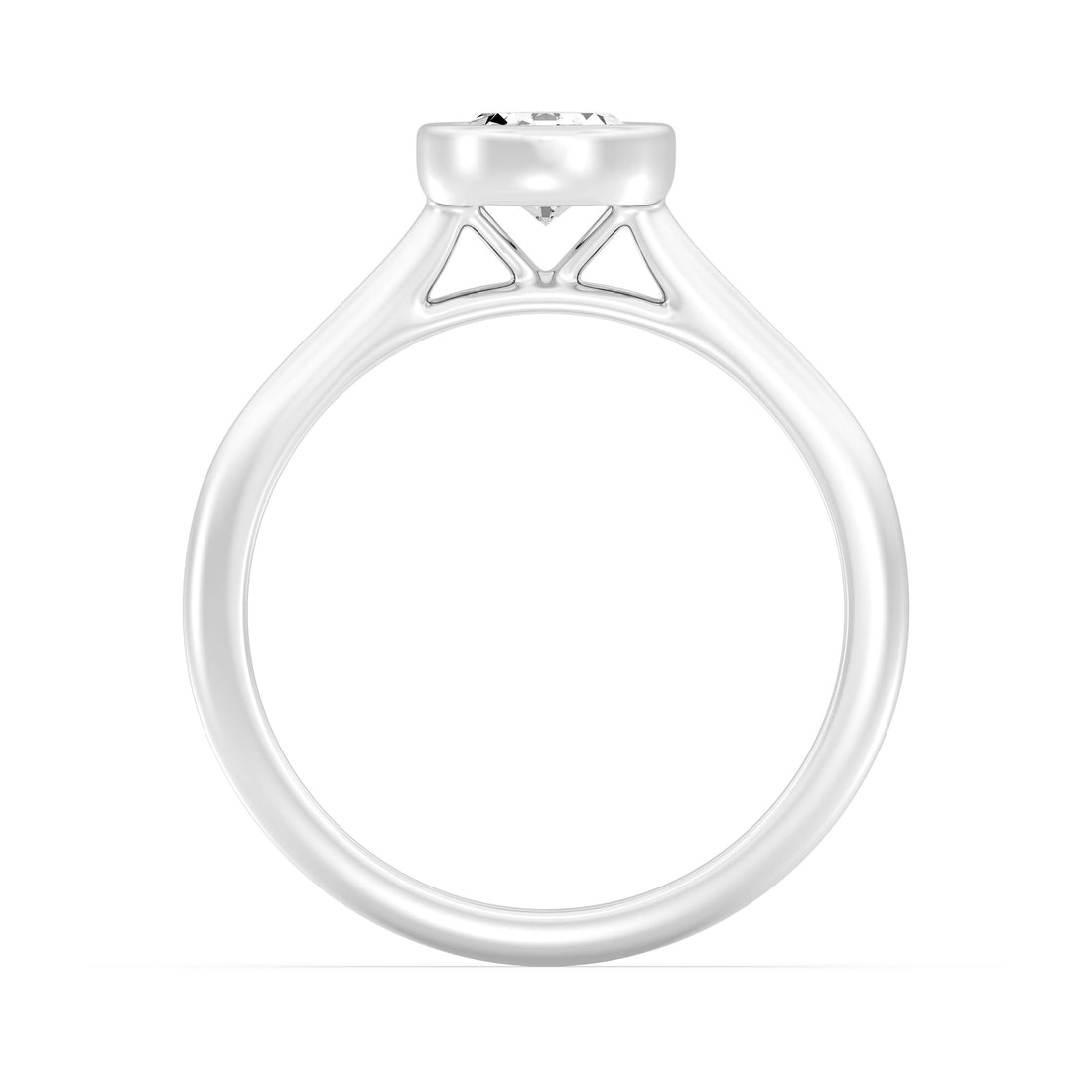 1.00 Carat PEAR SHAPE Lab -Diamond BEZEL Set Solitaire ring in 10KT Gold