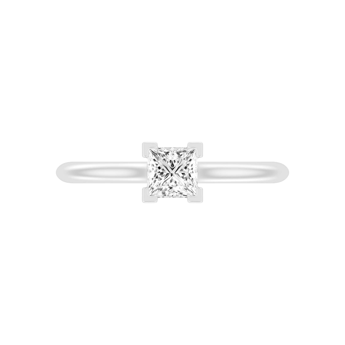 1/2.Carat PRINCESS SHAPE Lab -Diamond PRONG Set Solitaire ring in Gold