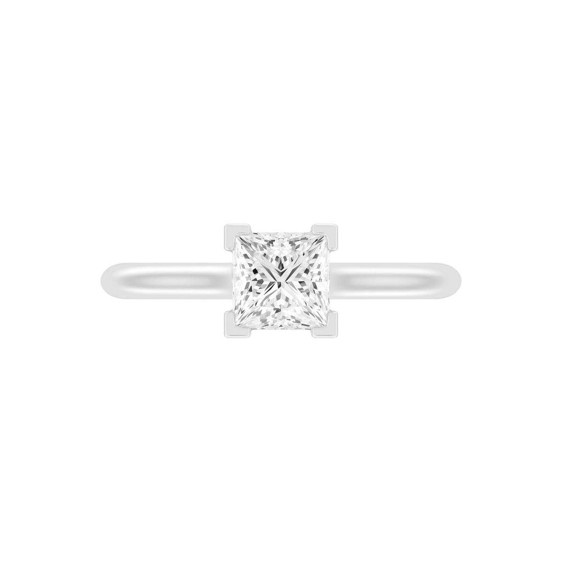 1.00.Carat PRINCESS SHAPE Lab -Diamond PRONG Set Solitaire ring in Gold