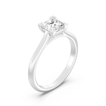 1.00.Carat PRINCESS SHAPE Lab -Diamond PRONG Set Solitaire ring in Gold