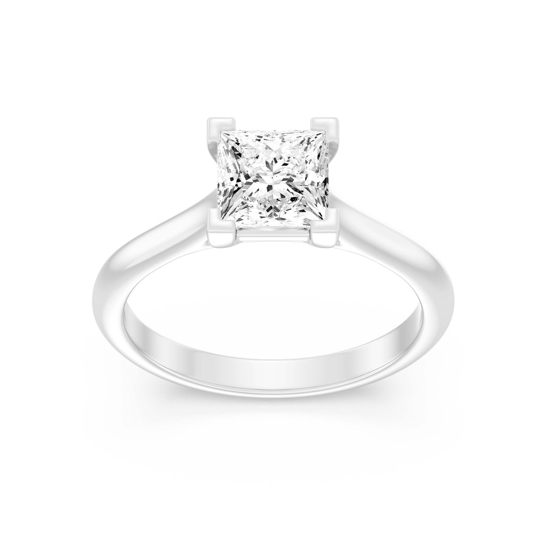 1.50 Carat PRINCESS SHAPE Lab -Diamond PRONG Set Solitaire ring in Gold