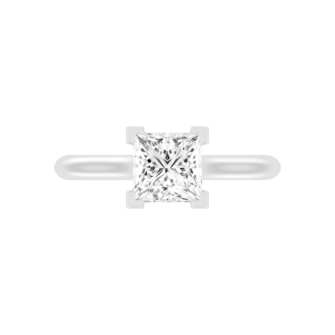 1.50 Carat PRINCESS SHAPE Lab -Diamond PRONG Set Solitaire ring in Gold