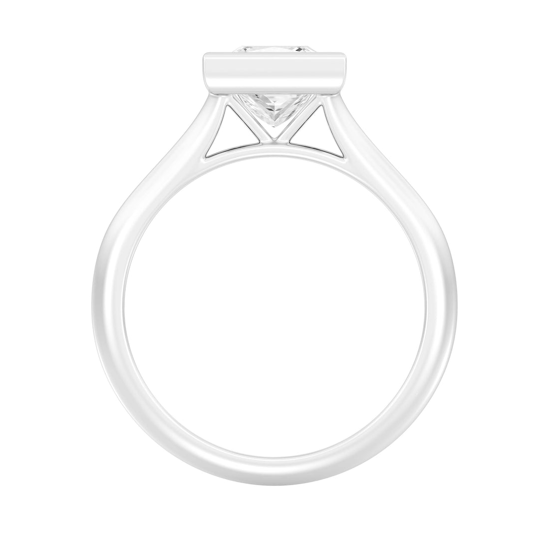 1.50 Carat PRINCESS SHAPE Lab -Diamond BEZEL Set Solitaire ring in Gold
