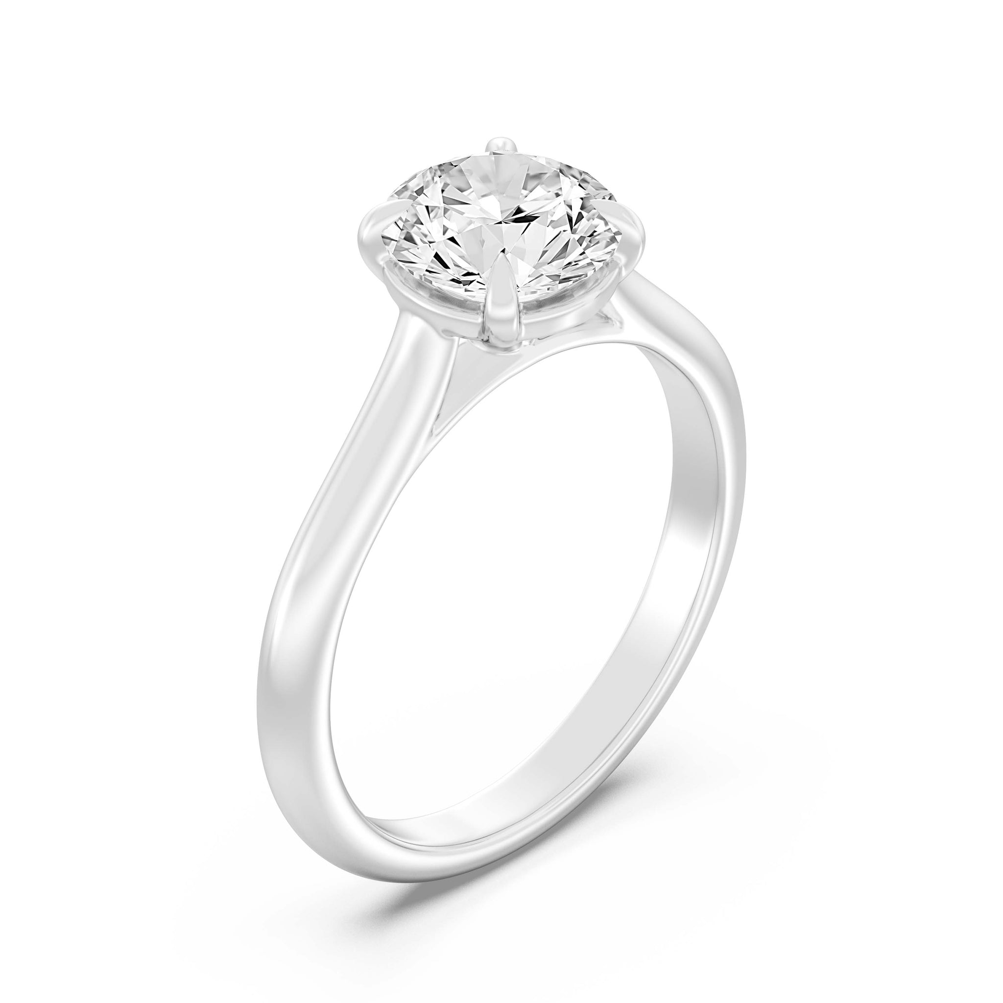 1.50. Carat ROUND SHAPE Lab -Diamond PRONG Set Solitaire ring in Gold