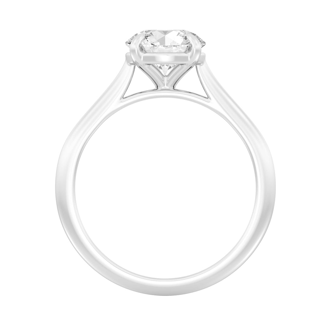 1.50. Carat ROUND SHAPE Lab -Diamond PRONG Set Solitaire ring in Gold