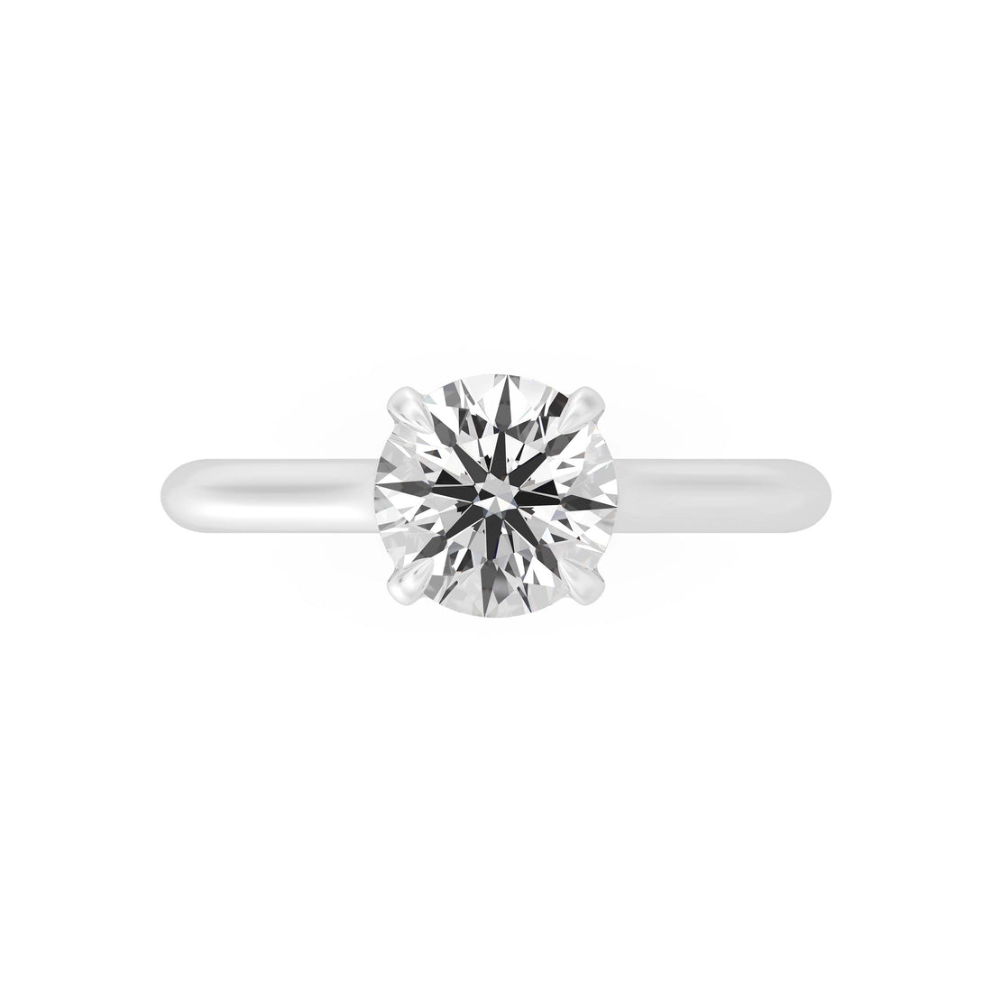 1.50. Carat ROUND SHAPE Lab -Diamond PRONG Set Solitaire ring in Gold