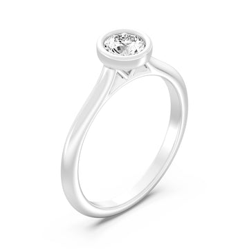 1/2.Carat ROUND SHAPE Lab -Diamond BEZEL SET Solitaire ring in Gold