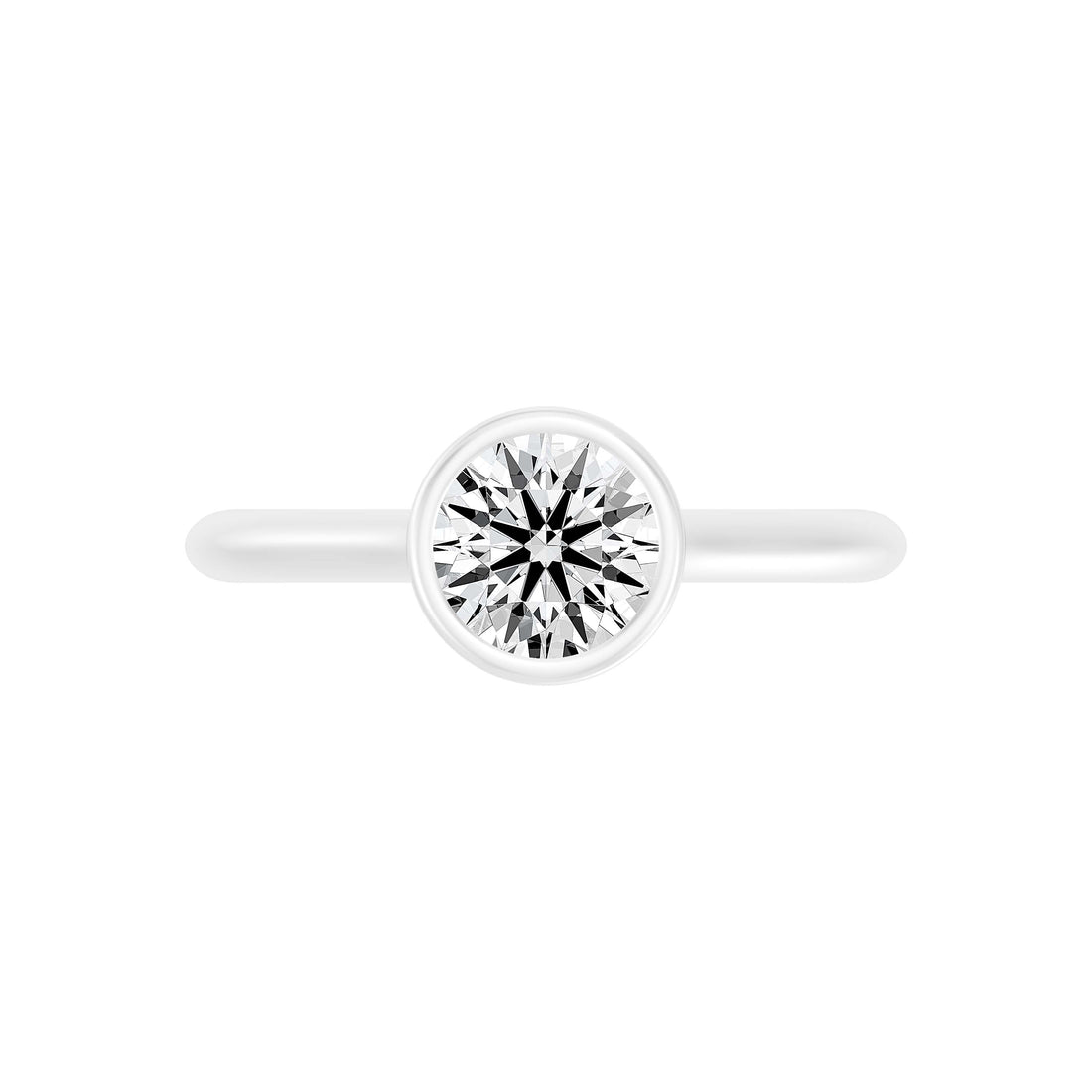 1.00.Carat ROUND SHAPE Lab -Diamond BEZEL SET Solitaire ring in Gold