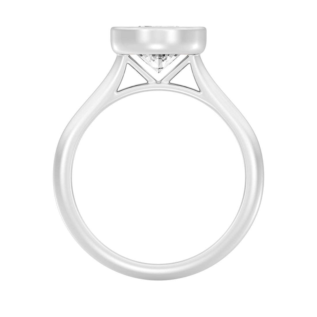 1.50.Carat ROUND SHAPE Lab -Diamond BEZEL SET Solitaire ring in Gold
