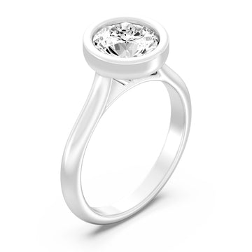 2.00 Carat ROUND SHAPE Lab -Diamond BEZEL SET Solitaire ring in Gold