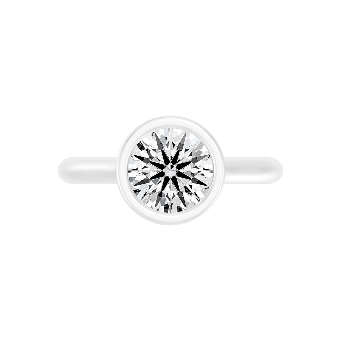 2.00 Carat ROUND SHAPE Lab -Diamond BEZEL SET Solitaire ring in Gold